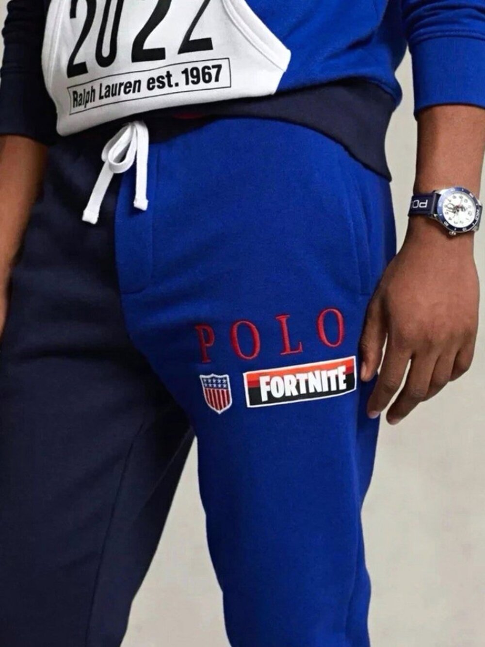 NWT Polo Ralph Lauren x Fortnite Men’s Colorblock Jogger Pants Medium Blue/Navy